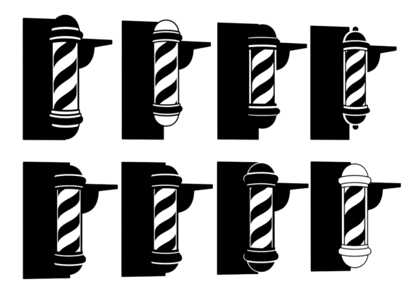 Barber Pole Vector Icons Set: Graphics and Crafts Made Simple