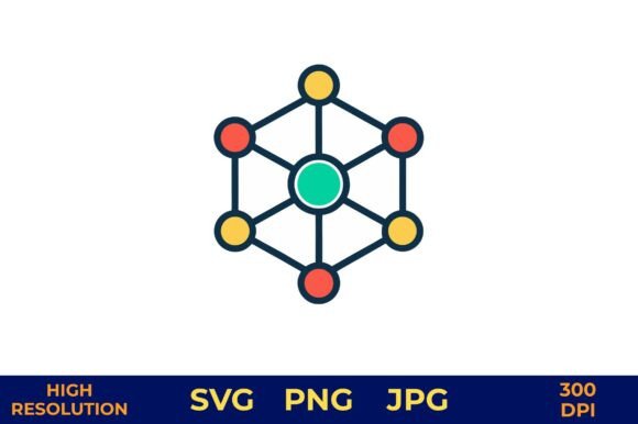 Connected Nodes in Vibrant Colors Graphics Freebies