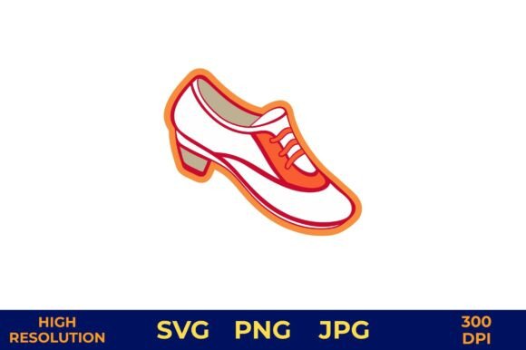 Dance Shoes in Bold Red and White Colors Graphics
