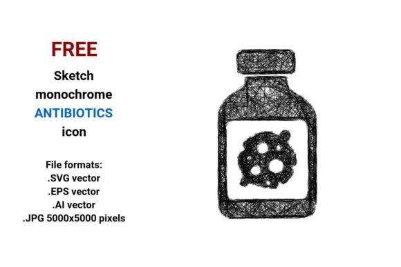 FREE Sketch Antibiotics Icon for Graphic Design Freebies