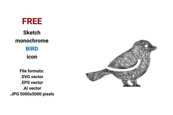 FREE Sketch Bird Icon Graphics for Freebies