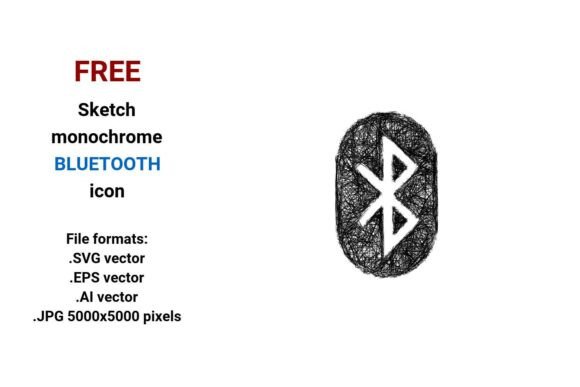 FREE Sketch Bluetooth Icon for Graphics and Freebies