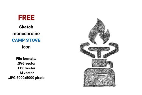 FREE Sketch Camp Stove Icon Graphics