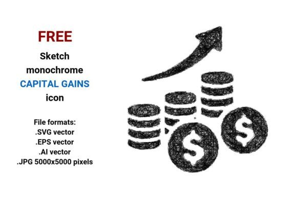 FREE Sketch Capital Gains Icon Graphics