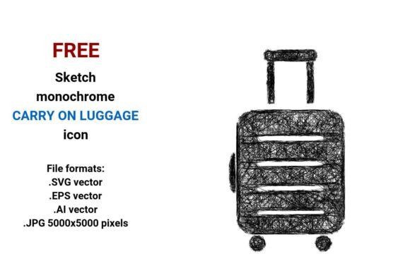 FREE Sketch Carry on Luggage Icon