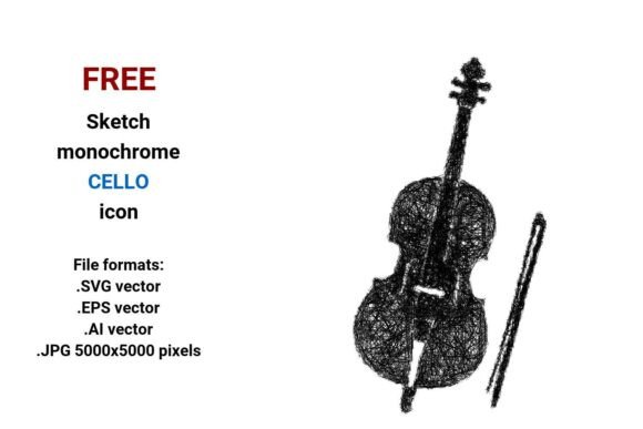 FREE Sketch Cello Icon