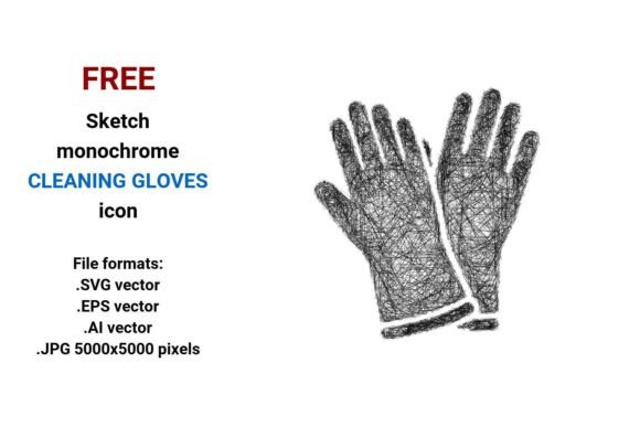 FREE Sketch Cleaning Gloves Icon Graphics