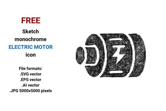 FREE Sketch Electric Motor Icon Graphics