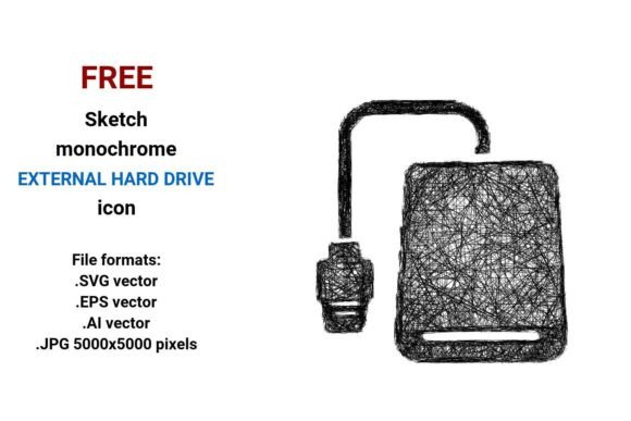 FREE Sketch External Hard Drive Icon