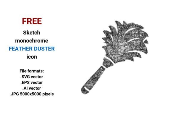 FREE Sketch Feather Duster Icon for Graphics and Freebies