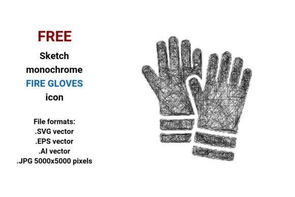 FREE Sketch Fire Gloves Icon: Graphics for Real Projects
