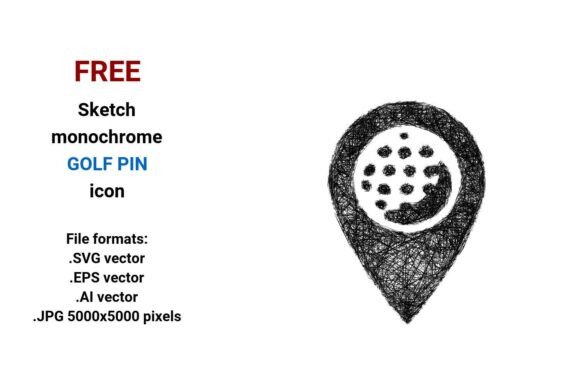 FREE Sketch Golf Pin Icon Graphics