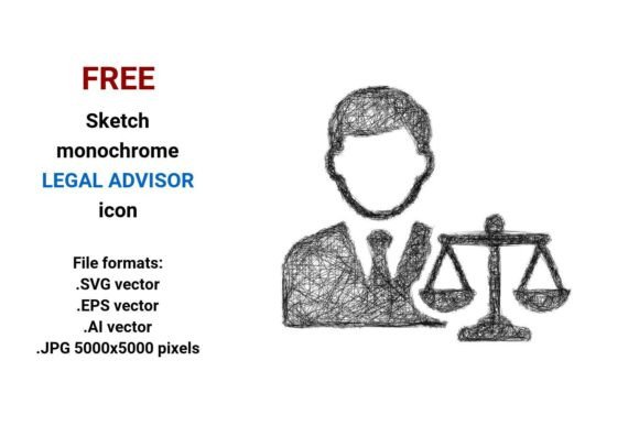 FREE Sketch Legal Advisor Icon Graphics