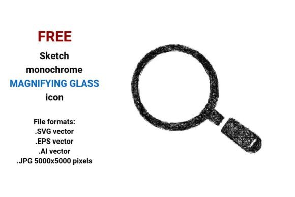 FREE Sketch Magnifying Glass Icon for Graphic Designers