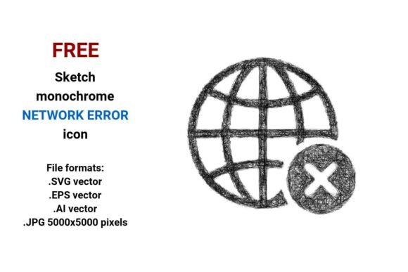 FREE Sketch Network Error Icon Graphics