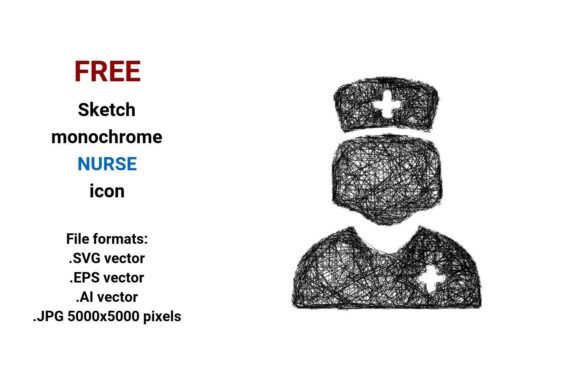 FREE Sketch Nurse Icon Graphics for Crafters