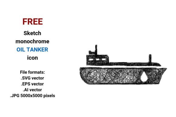 FREE Sketch Oil Tanker Icon for Graphics and Freebies