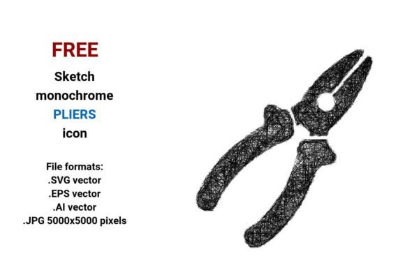 FREE Sketch Pliers Icon for Graphics and Freebies