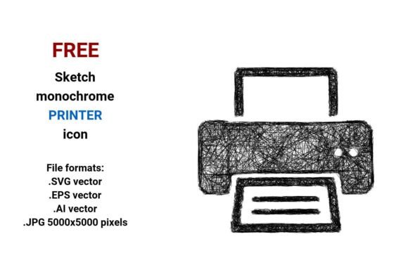 FREE Sketch Printer Icon Graphics