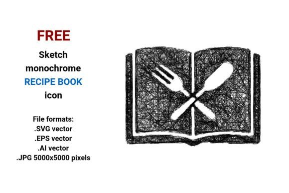 FREE Sketch Recipe Book Icon Graphics Freebies