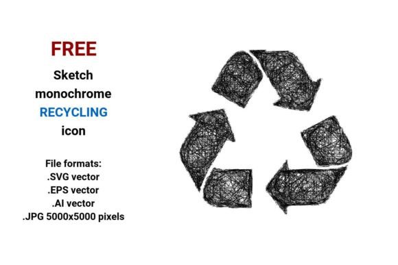 FREE Sketch Recycling Icon Graphics Freebies