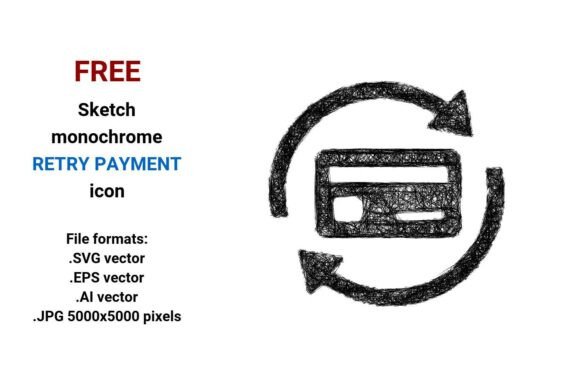 FREE Sketch Retry Payment Icon Graphics