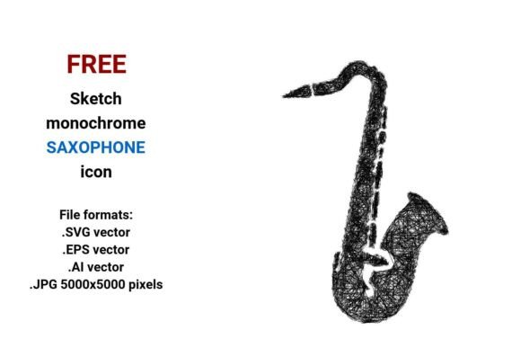 FREE Sketch Saxophone Icon Graphics