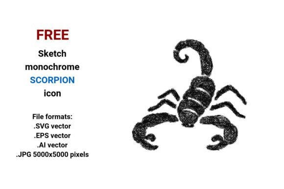 FREE Sketch Scorpion Icon for Graphics and Freebies
