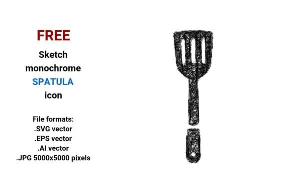 FREE Sketch Spatula Icon Graphics