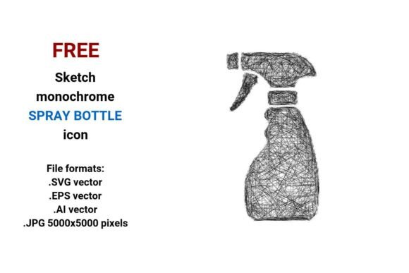 FREE Sketch Spray Bottle Icon for Graphics and Freebies