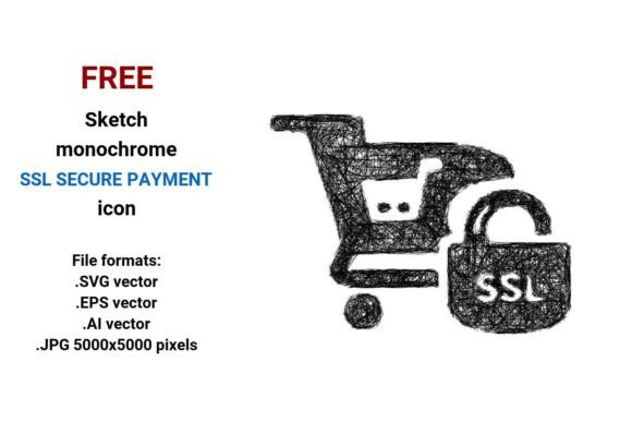 FREE Sketch SSL Secure Payment Icon Graphics Freebies