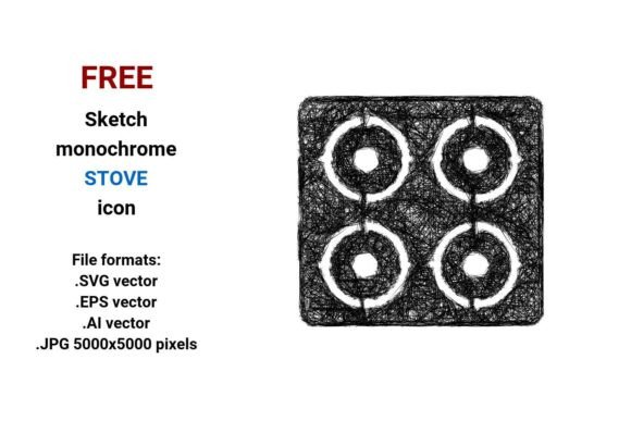 FREE Sketch Stove Icon for Graphics and Freebies