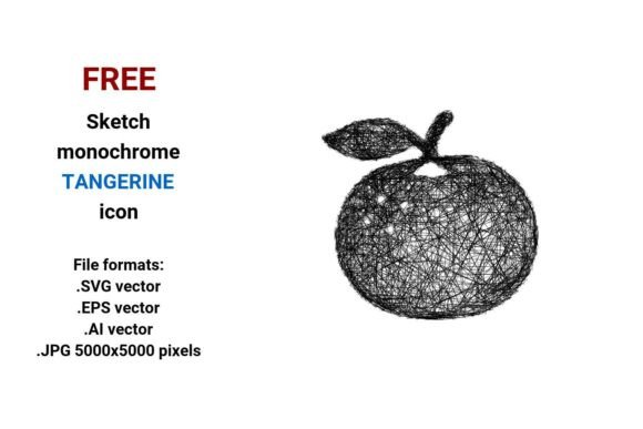FREE Sketch Tangerine Icon for Graphics and Freebies