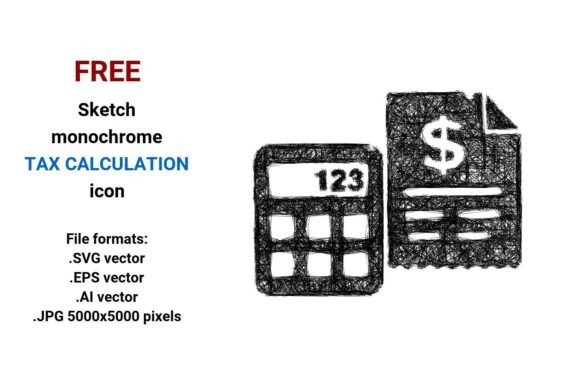 FREE Sketch Tax Calculation Icon Graphics Freebies