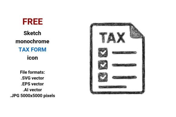 FREE Sketch Tax Form Icon Graphics