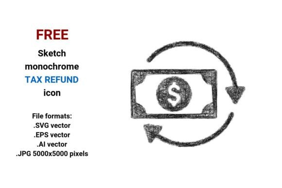 FREE Sketch Tax Refund Icon Graphics