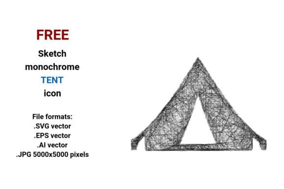 FREE Sketch Tent Icon for Graphics and Freebies