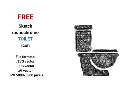 FREE Sketch Toilet Icon Graphics