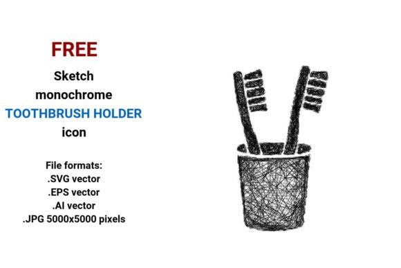 FREE Sketch Toothbrush Holder Icon Graphics