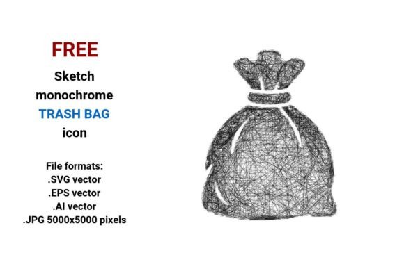 FREE Sketch Trash Bag Icon