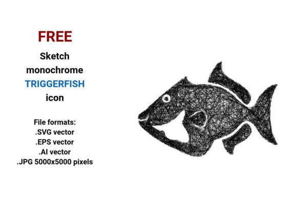 FREE Sketch Triggerfish Icon Graphics