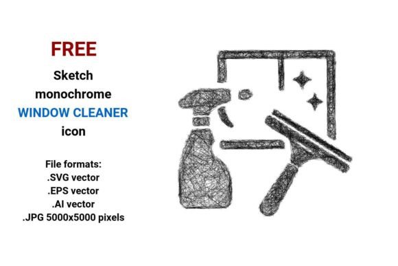 FREE Sketch Window Cleaner Icon Graphics