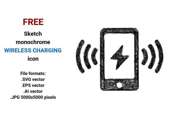 FREE Sketch Wireless Charging Icon
