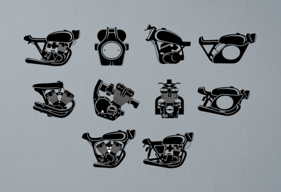 Motorcycle Engine Clipart Vector