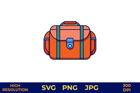 Orange Camera Bag Vector Design Graphics Freebies