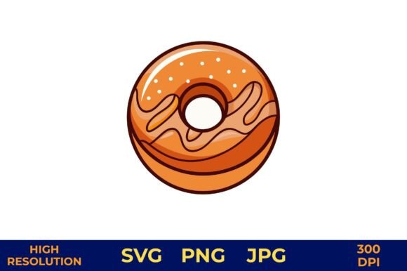 Sweet Cinnamon Sugar Doughnut with Icing Graphics
