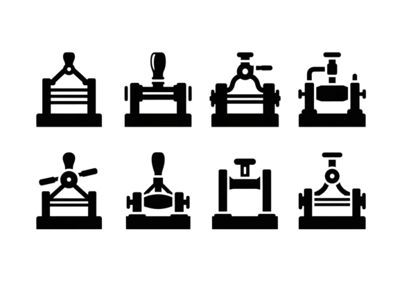 Vintage Stamp Icons Set for Graphics and Crafts